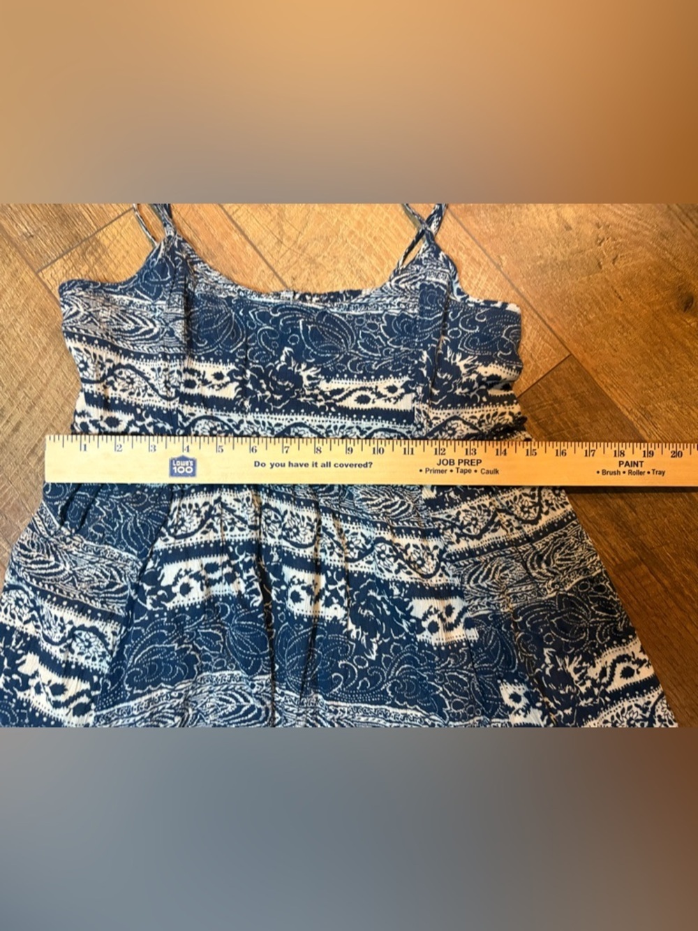 AE Blue Boho Print Dress Size M | Flowy Summer Mini - Picture 7 of 10